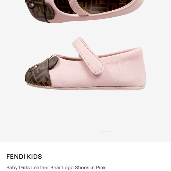Fendi Baby Pink Bear Logo Baby Shoes - Picture 4 of 11